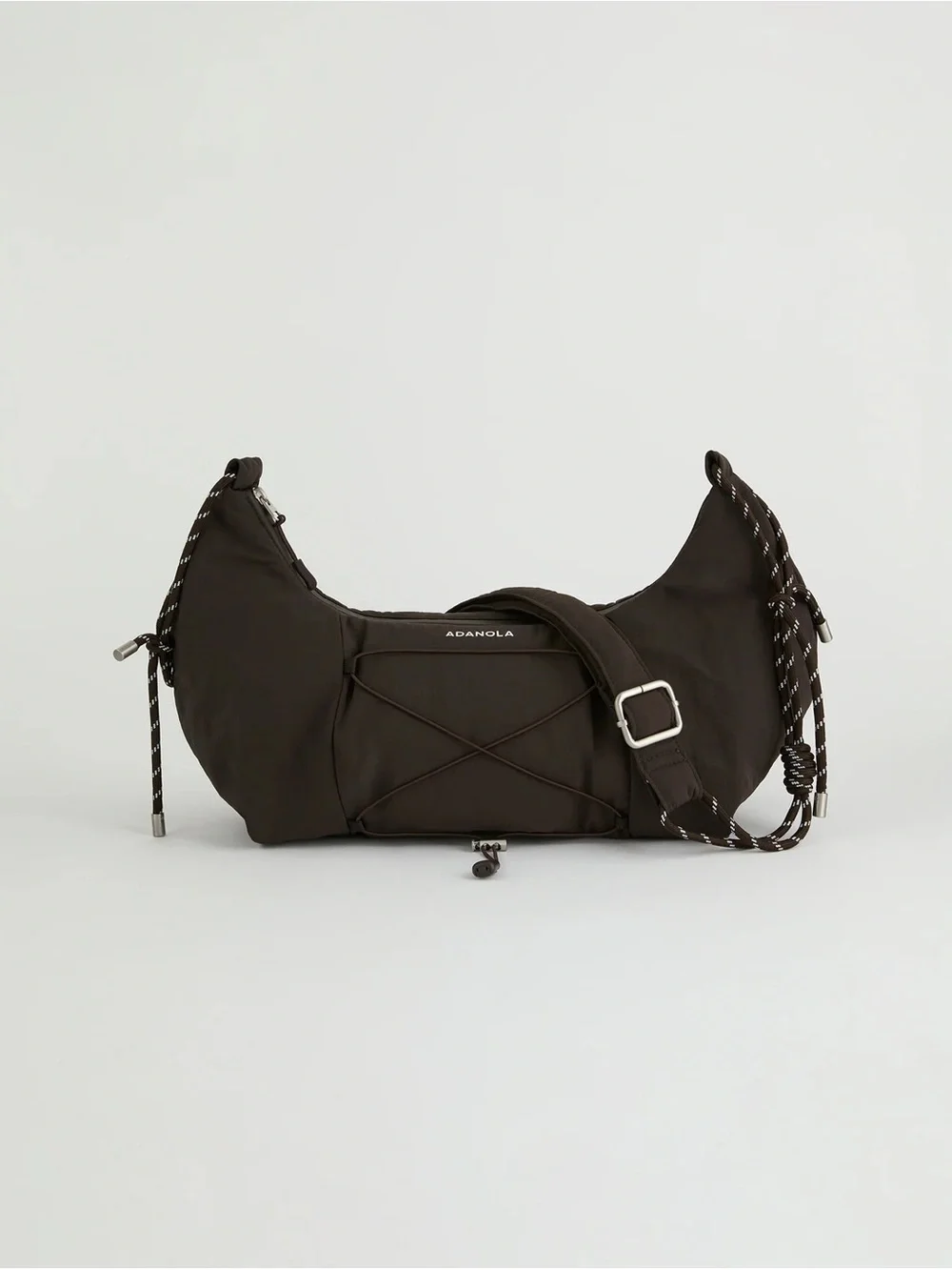 Adanola Black Drawcord Shoulder Bag - Picture 5 of 6